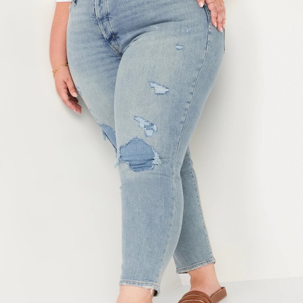 Curvy High-Waisted Button-Fly OG Straight Jeans - Size 24